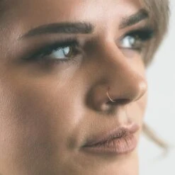 14k Gold Hinged Segment Ring -Stretch It Body Jewellery 14k gold hinged segment ring model shot