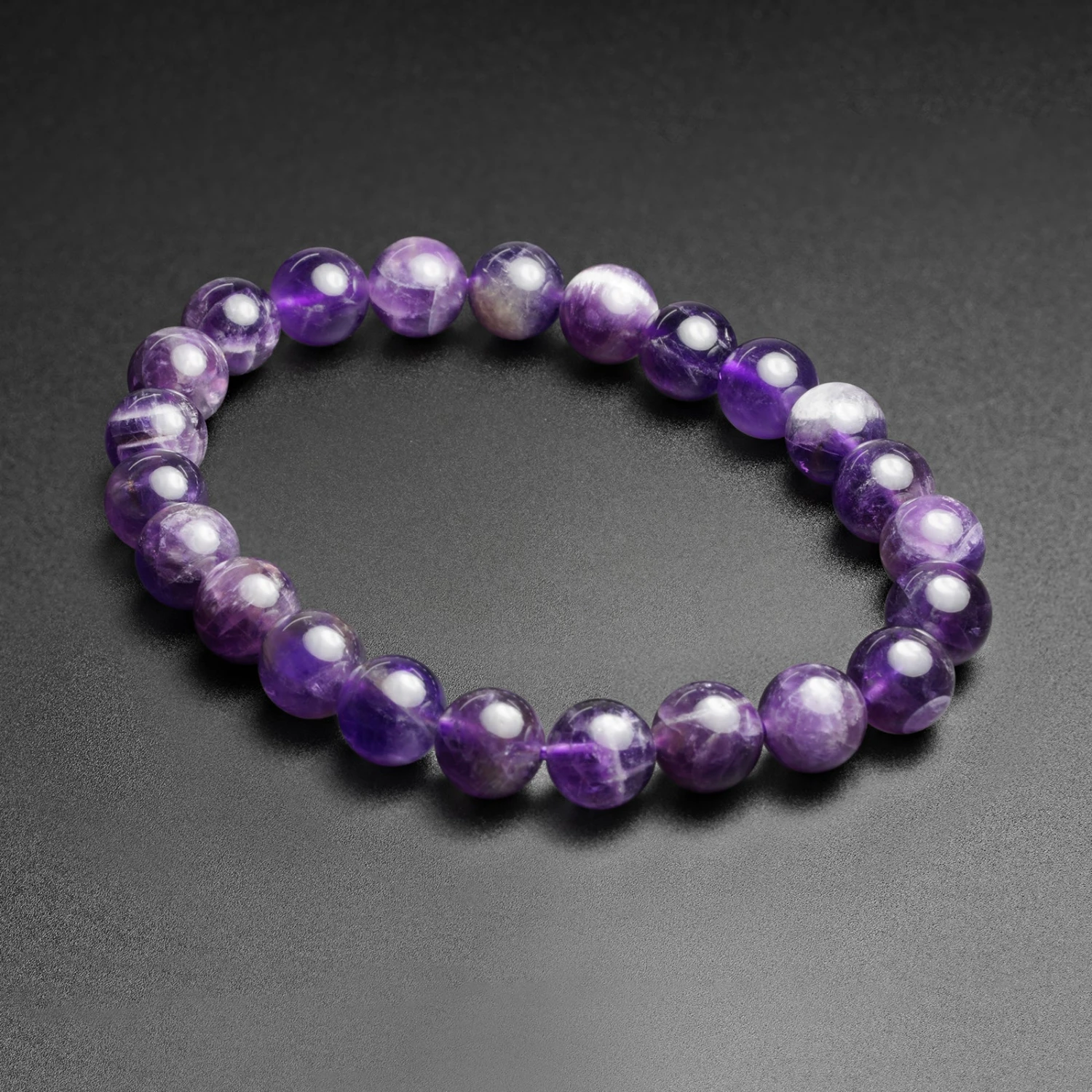 Amethyst Bead Stone Stretch Bracelet 3 Amethyst Bead Stone Stretch Bracelet