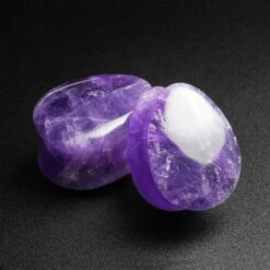 Amethyst Double Flare Teardrop Plug