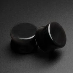 Black Cat's Eye Glass Double Flare Plug