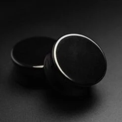 Black Glass Double Flare Plug