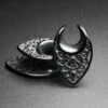 Black PVD Regal Shield Saddle Ear Weight 2 Black PVD Regal Shield Saddle Ear Weight -Stretch It Body Jewellery Black PVD Shield Ear Weight