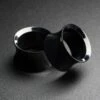 Black PVD Saddle Fit Double Flare Tunnel -Stretch It Body Jewellery Black Saddle Fit PVD Tunnel