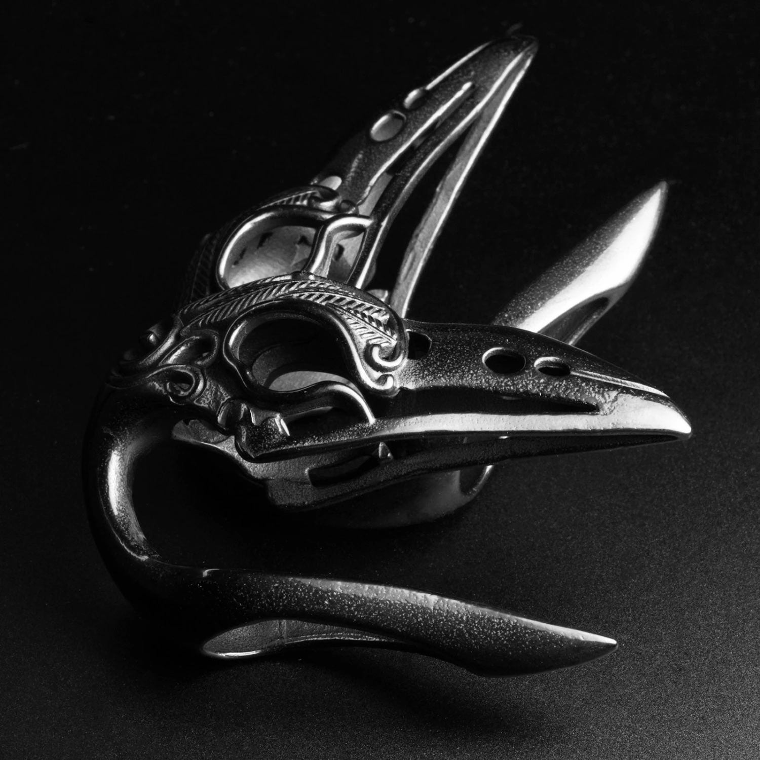 Regal Black PVD Bird Skull Ear Weight 3 Regal Black PVD Bird Skull Ear Weight