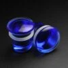 Blue Glass Single Flare Convex Plug