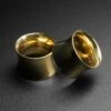 Brass Saddle Fit Double Flare Tunnel -Stretch It Body Jewellery Brass Saddle Fit Tunnel