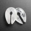 Cloudy Quartz Keyhole Stone Ear Weights 2 Cloudy Quartz Keyhole Stone Ear Weights -Stretch It Body Jewellery Clear Quartz Ear Weight Keyhole