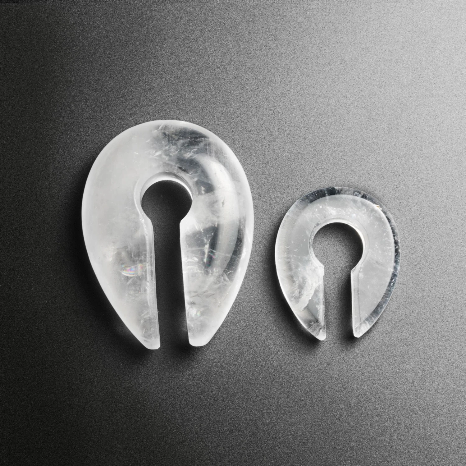 Cloudy Quartz Keyhole Stone Ear Weights 4 Cloudy Quartz Keyhole Stone Ear Weights - Image 2