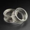 Clear Glass Double Flare Concave Tunnel 2 Clear Glass Double Flare Concave Tunnel -Stretch It Body Jewellery ClearGlassDoubleFlareConcaveTunnel
