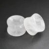 Cloudy Quartz Double Flare Concave Stone Tunnel