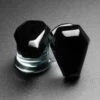 Black Coffin Faced Glass Double Flare Plug 2 Black Coffin Faced Glass Double Flare Plug -Stretch It Body Jewellery Coffin Faced Pyrex Glass Plug