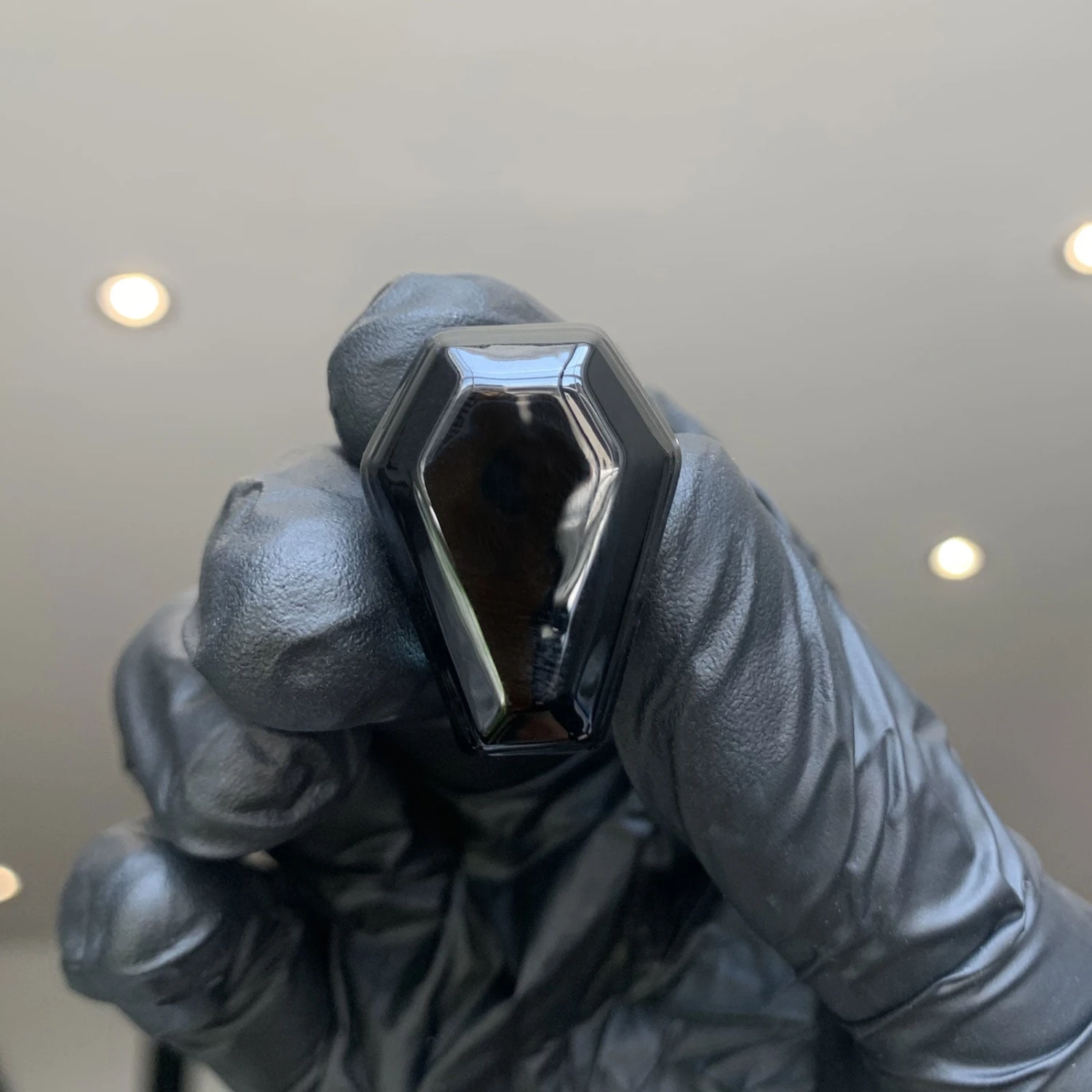 Black Coffin Faced Glass Double Flare Plug 5 Black Coffin Faced Glass Double Flare Plug - Image 3