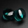 Faceted Teal Glass Double Flare Plug -Stretch It Body Jewellery Faceted teal double flare plug
