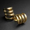Brass Hooped Ear Cuff 1 Brass Hooped Ear Cuff -Stretch It Body Jewellery Four Hoop Ear Cuff New