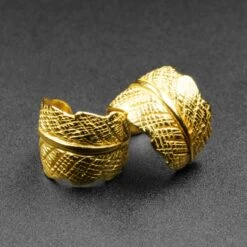 14k Gold Plated Leaf 925 Silver Ear Cuff