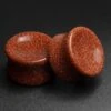 Gold Sandstone Double Flare Concave Stone Plug 2 Gold Sandstone Double Flare Concave Stone Plug -Stretch It Body Jewellery GoldSandstoneDoubleFlareConcaveStonePlug
