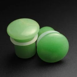 Green Aventurine Single Flare Convex Stone Plug