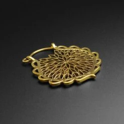 Flower Drop Brass Plug Hoops