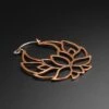 Lotus Flower Copper & Silver Plug Hoops -Stretch It Body Jewellery HOO COP 0002