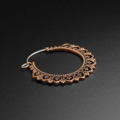 Hearts & Dots Tribal Copper & Silver Plug Hoops