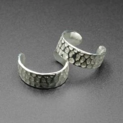 Hammered 925 Silver Ear Cuff