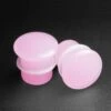 Pink Glass Single Flare Convex Plug -Stretch It Body Jewellery Light Pink Glass Single Flare Plug