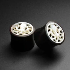 Sono Wood Double Flare Tunnel With MOP Octopus Carving Inlay