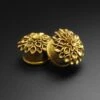 Brass Flower Double Flare Plug -Stretch It Body Jewellery PLG BRS 0005