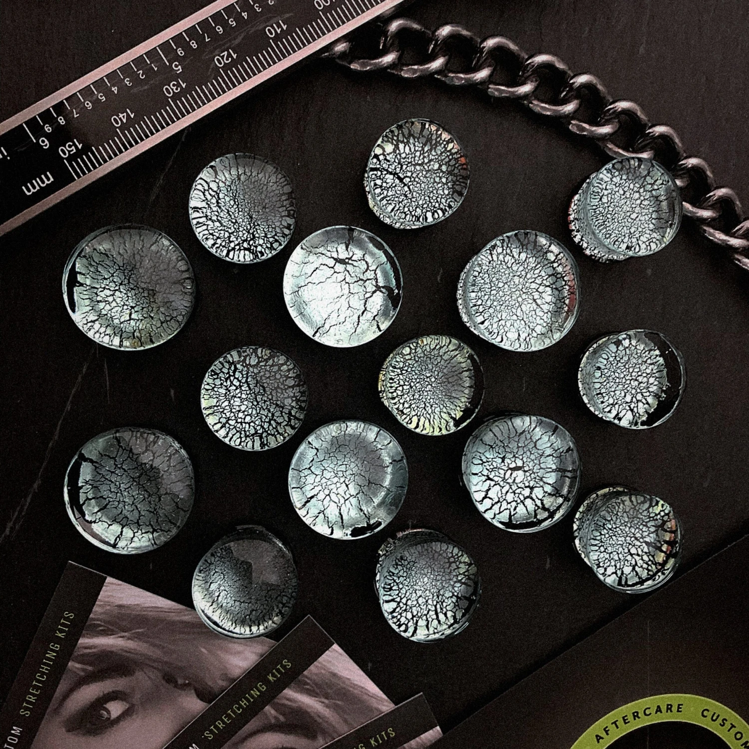 Cracked Silver Glass Double Flare Plug 4 Cracked Silver Glass Double Flare Plug - Image 2