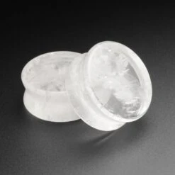 Cloudy Quartz Double Flare Stone Plug