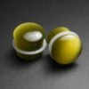 Peridot Cat's Eye Glass Single Flare Convex Plug 1 Peridot Cat's Eye Glass Single Flare Convex Plug -Stretch It Body Jewellery Peridot Single Flare Cats Eye