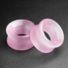 Pink Cat's Eye Glass Double Flare Concave Tunnel 1 Pink Cat's Eye Glass Double Flare Concave Tunnel -Stretch It Body Jewellery Pink Cats Eye Glass Tunnel