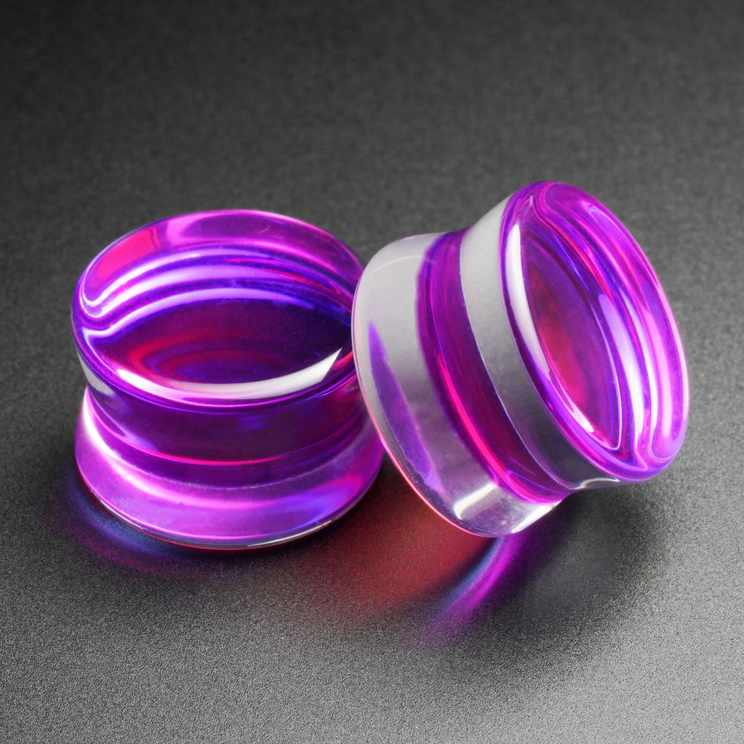 Purple Aurora Glass Double Flare Plug 3 Purple Aurora Glass Double Flare Plug