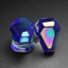 Rainbow Coffin Faced Glass Double Flare Plug