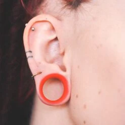 Red Silicone Double Flare Tunnel -Stretch It Body Jewellery Red Silicone Tunnel Model 01