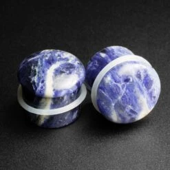Sodalite Single Flare Convex Stone Plug