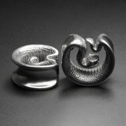 Snake Surgical Steel Saddle Plug Ear Weight