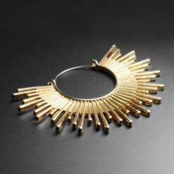 Gold Plated Sunbeam Plug Hoops