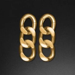 Triple Cuban Link Gold PVD Magnetic Ear Weight