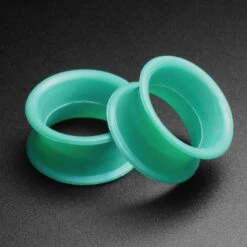 Turquoise Pearl Silicone Double Flare Tunnel