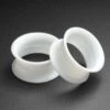 White Silicone Double Flare Tunnel -Stretch It Body Jewellery Ultra Thin White Silicone Tunnel