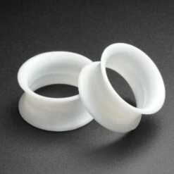 White Silicone Double Flare Tunnel