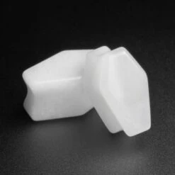 White Jade Double Flare Coffin Stone Plug