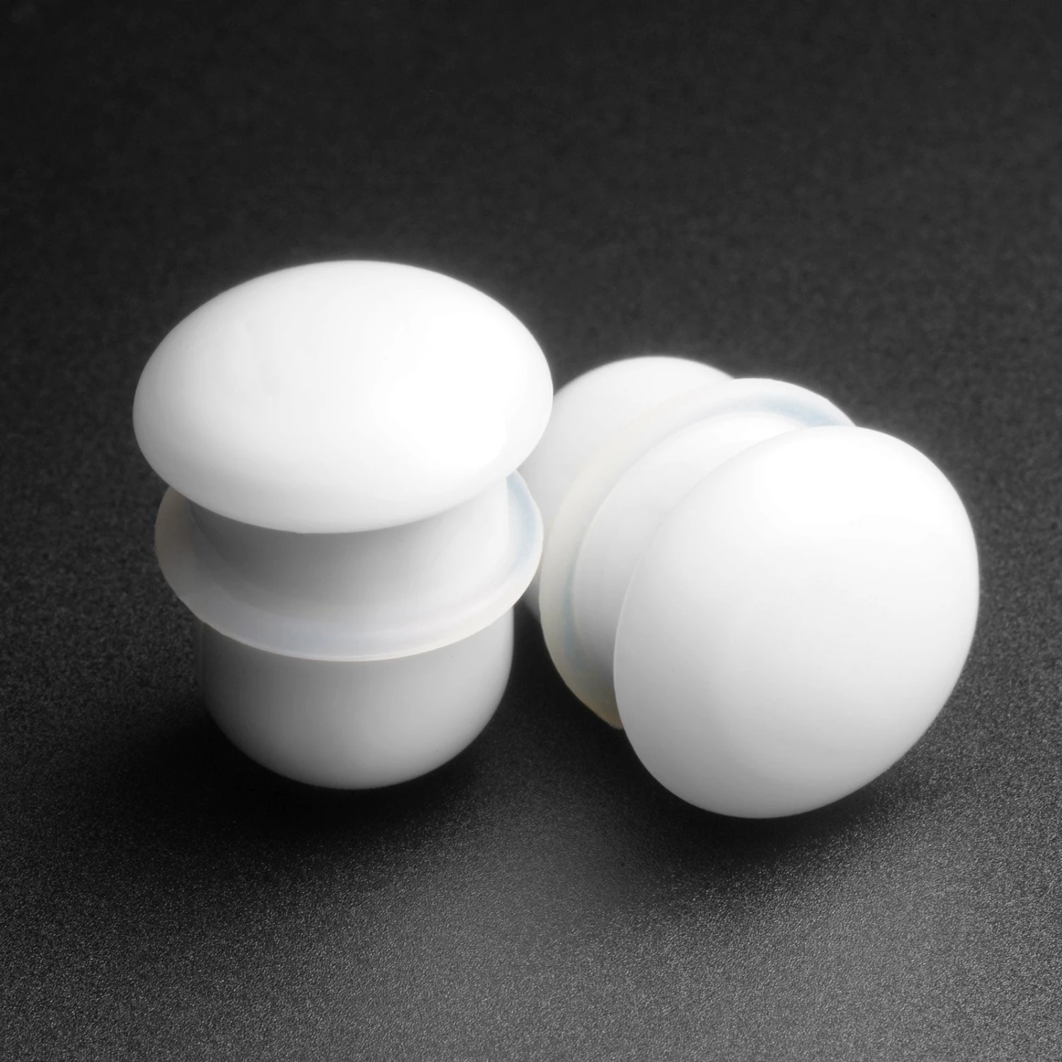 White Glass Single Flare Convex Plug 3 White Glass Single Flare Convex Plug