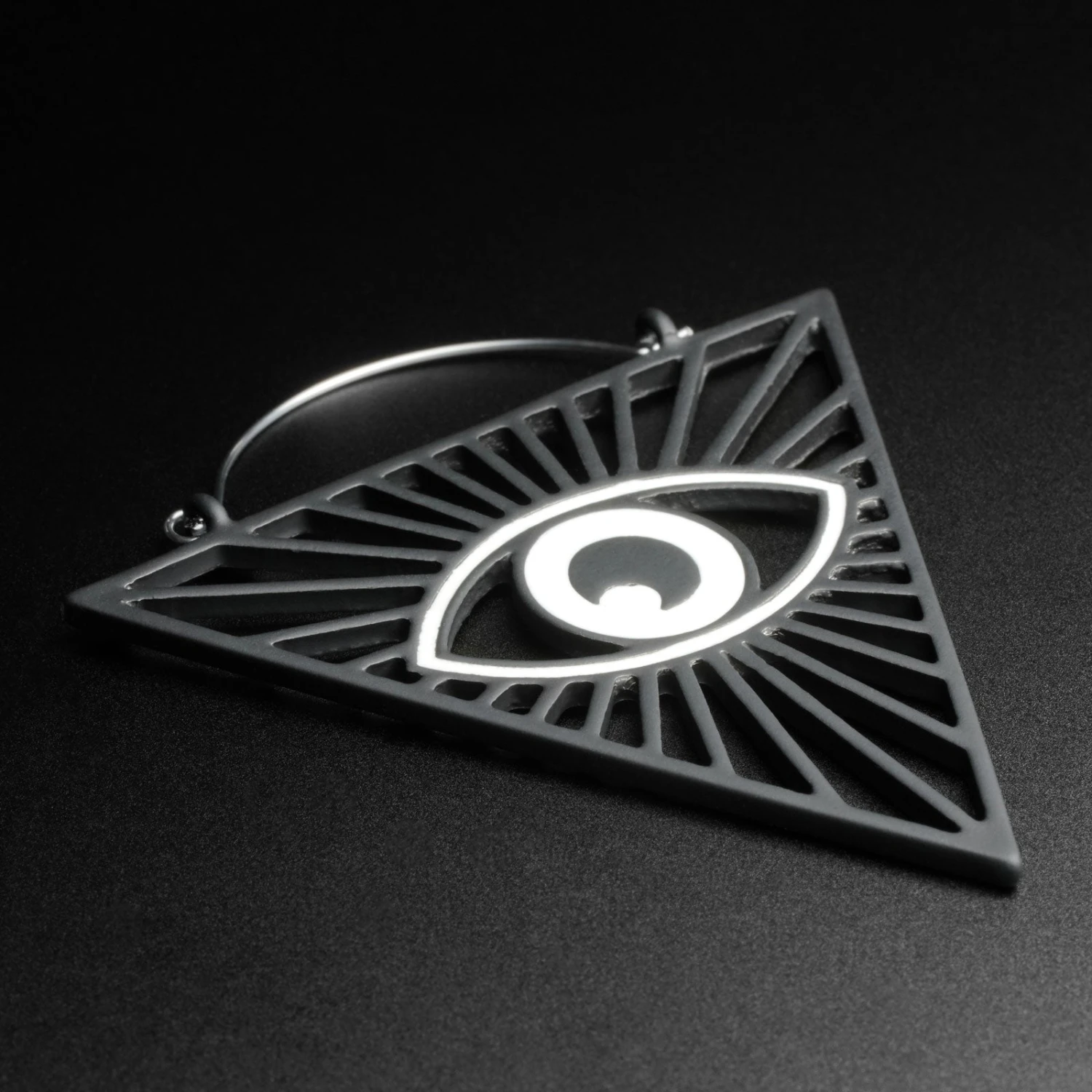 All-Seeing Eye Black Soft Touch Plug Hoops 3 All-Seeing Eye Black Soft Touch Plug Hoops