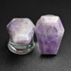 Amethyst Coffin Faced Glass Double Flare Plug 2 Amethyst Coffin Faced Glass Double Flare Plug -Stretch It Body Jewellery amethyst coffin faced glass double flare plug