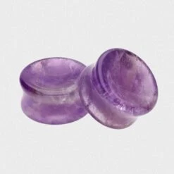 Amethyst Double Flare Concave Stone Plug