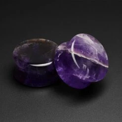 Amethyst Double Flare Stone Plug