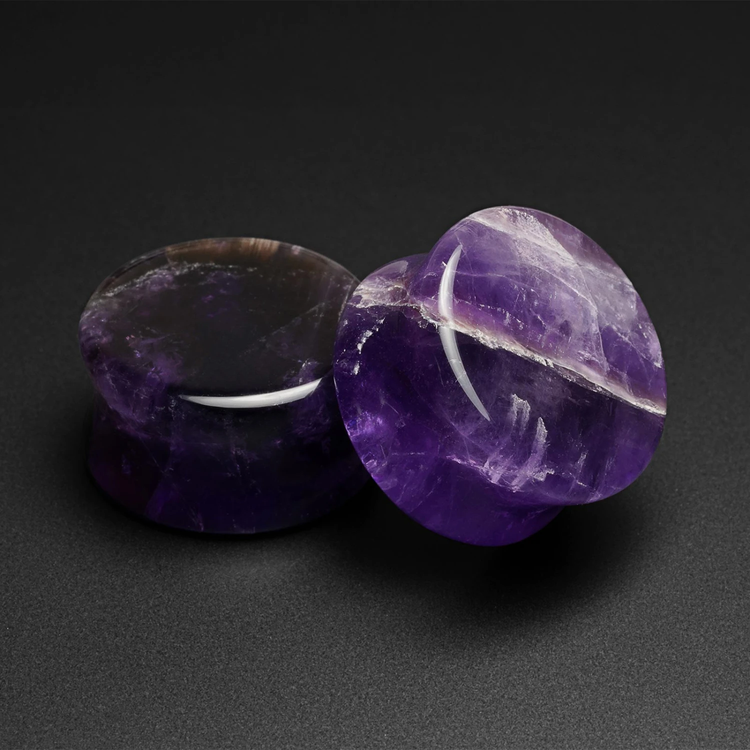 Amethyst Double Flare Stone Plug 3 Amethyst Double Flare Stone Plug
