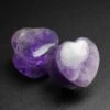 Amethyst Heart Shaped Double Flare Stone Plug 2 Amethyst Heart Shaped Double Flare Stone Plug -Stretch It Body Jewellery amethyst heart shaped plug